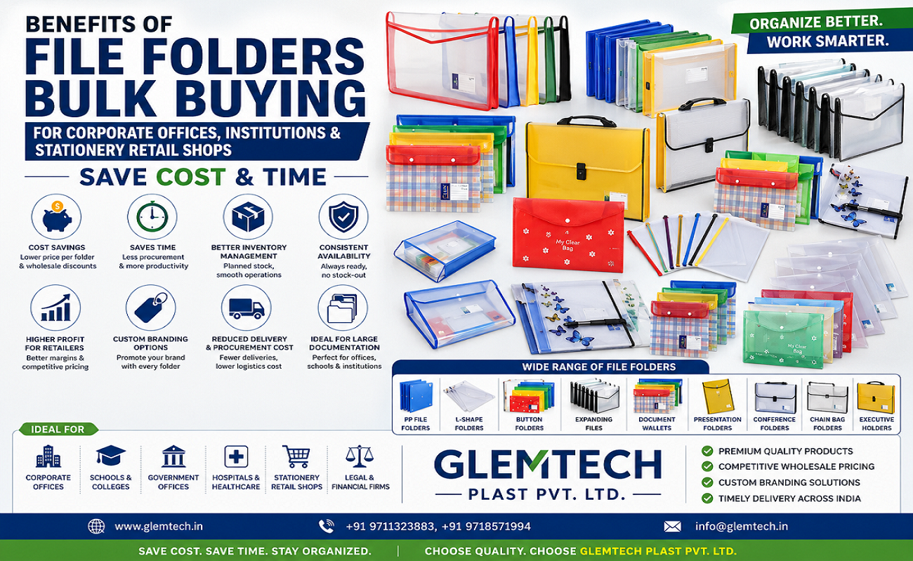 Benefits of File Folders Bulk Buying for Corporate Offices, Educational Institutions & Stationery Retailers