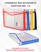 A3 Size Transparent Conference Folder (Gote Bag)  Durable Office School Use