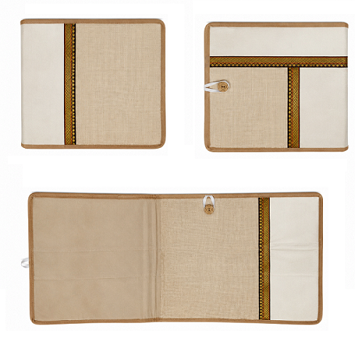 Bukram Patti Jute Folder with Chain Closure | Eco-Friendly Jute Document Folder