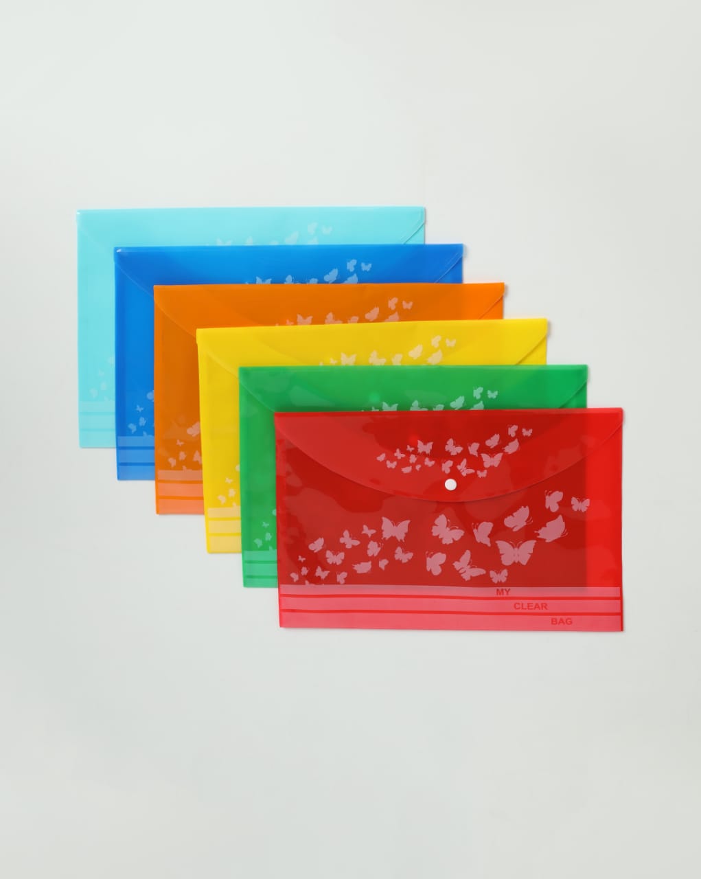 Plastic Folder Single Pocket A4 Size Opaque Butterfly Print Document Organizer
