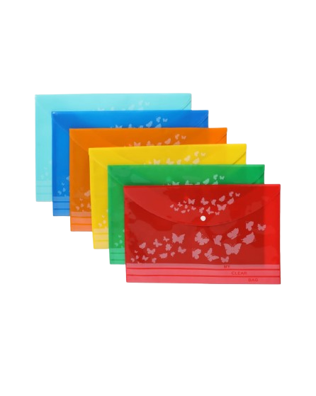Plastic Folder Single Pocket A4 Size Opaque Butterfly Print Document Organizer
