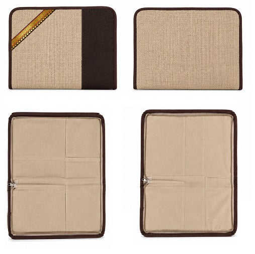 Brown Patti Reusable Jute Chain Folder for Office and School Files