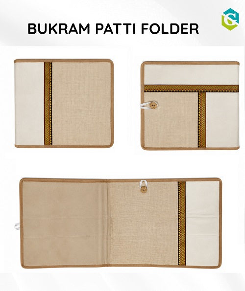 Bukram Patti Jute Folder with Chain Closure | Eco-Friendly Jute Document Folder