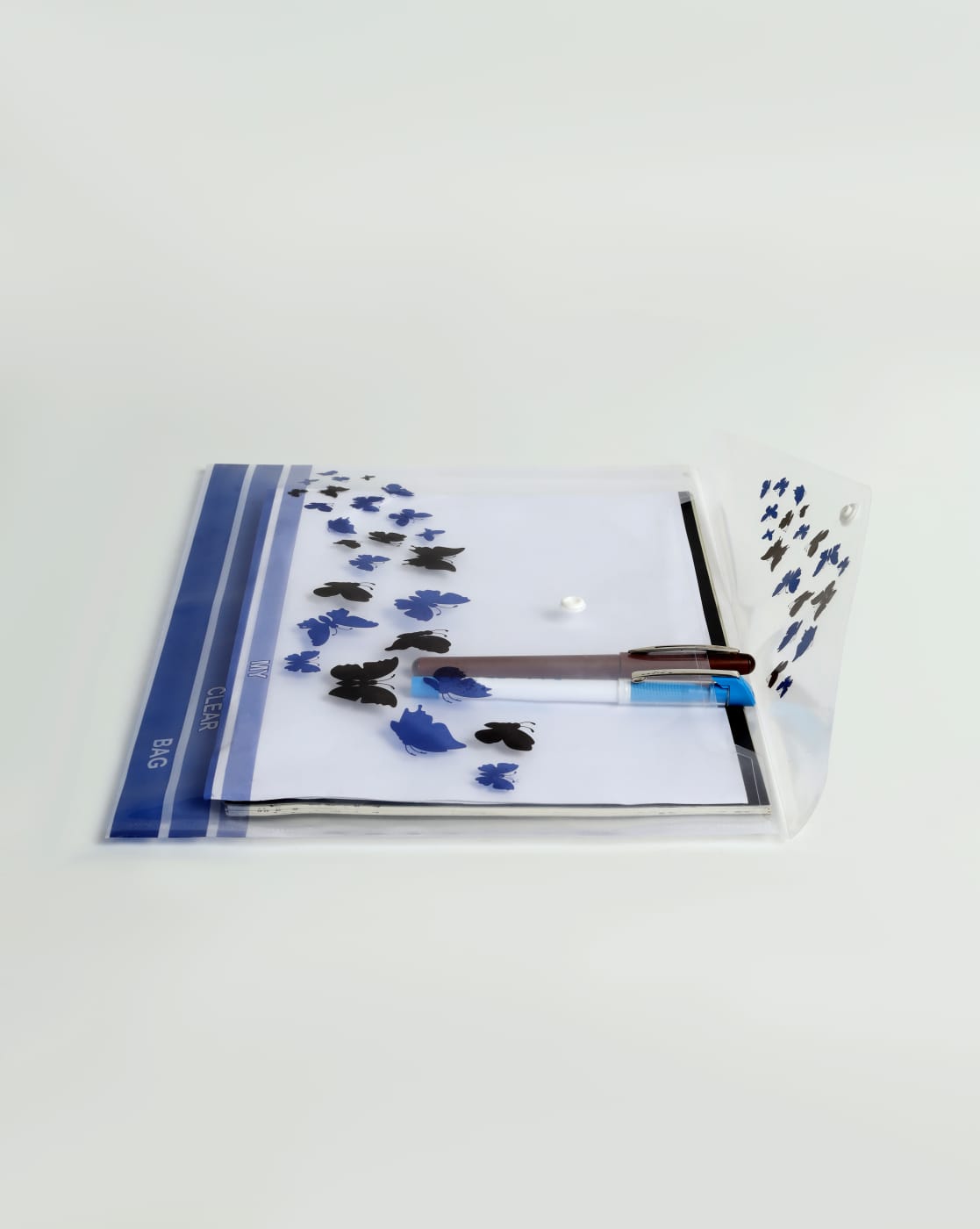 My Clear Bag Plastic File Folders A4 Size Butterfly Print