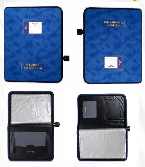 Personalized Leather Chain Folder | Multi-Pocket Document Organizer B4 Size, CB - 201