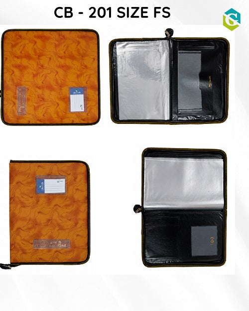 Premium Executive Leather Chain Document Folder FS Size | Slim Office Portfolio, CB - 201