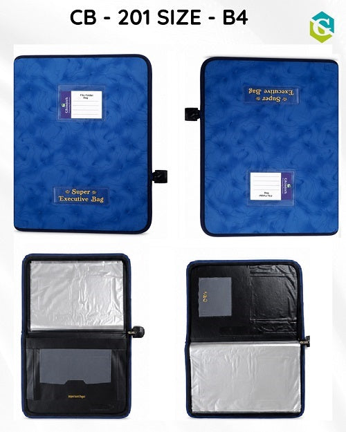 Personalized Leather Chain Folder | Multi-Pocket Document Organizer B4 Size, CB - 201