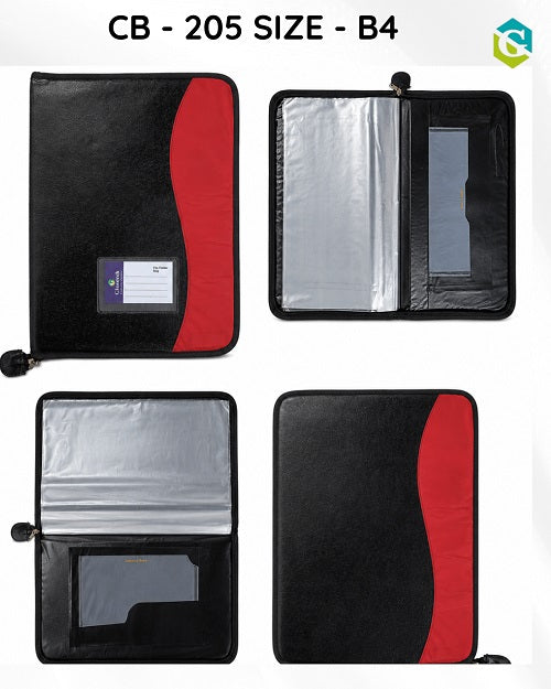 Premium Leather Chain Folder for Office Use | B4 Size Document Holder with Zip CB-205