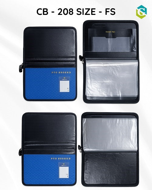 Foolscap Leather Chair Office File Folder | Customized Document Organizer with Zipper CB - 208