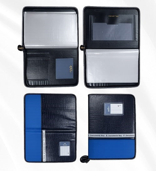 Office Leather Chain Folder with Zip Closure | Business File Organizer - CB 215 FS Size