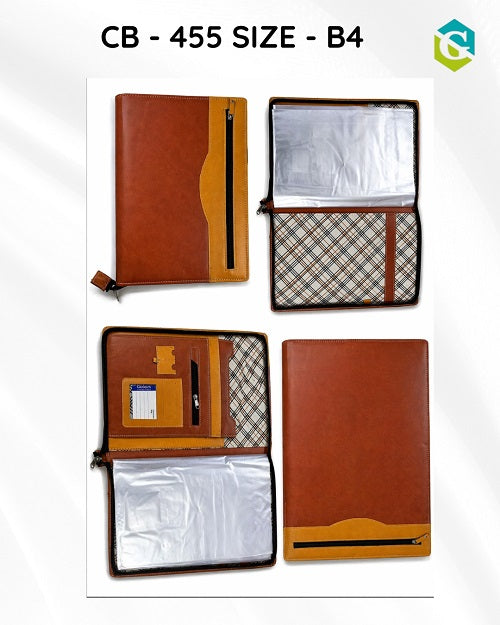 Genuine Leather Chain Portfolio Folder – Secure Executive Document Holder