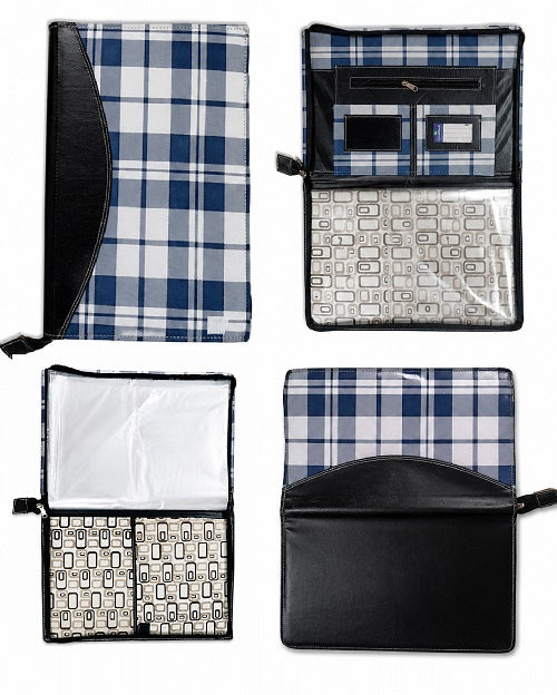 Check Print Leather Chain Bag Folder – Stylish & Functional Office Carry Solution