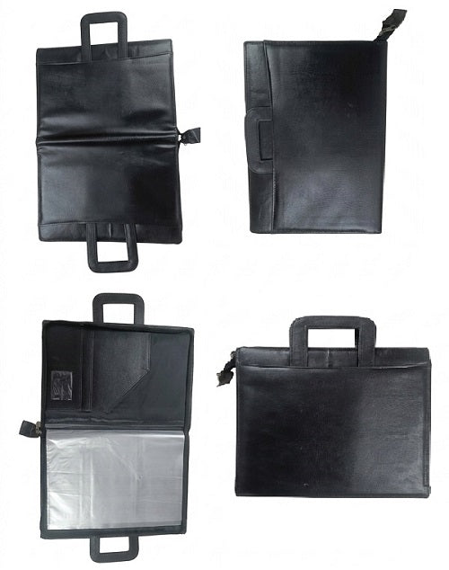Black Leather Folder A4 Size Chain Bag | Superior Finish and Sturdy Design