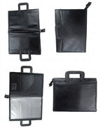 Black Leather Folder A4 Size Chain Bag | Superior Finish and Sturdy Design