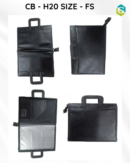 Black Leather Folder A4 Size Chain Bag | Superior Finish and Sturdy Design
