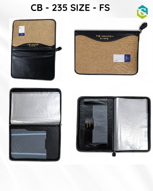 CB - 235 Waterproof Leather Chain Folder Organizer | FS Size Secure Executive Portfolio