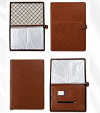 CB - 402 Brown Colour B4 Size Leather Chain Expanding Folder – Multi-Pocket Organizer