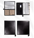 Black Colour Leather Chain Bag Padfolio Folder with Zip Closure - CB 402