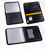 CB 403 - B4 Size Leather Zipper Portfolio Document Folder Chain Bag