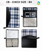 Check Print Leather Chain Bag Folder – Stylish & Functional Office Carry Solution