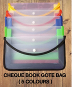 Cheque Book Gote Bag Button Folder - A5 Size