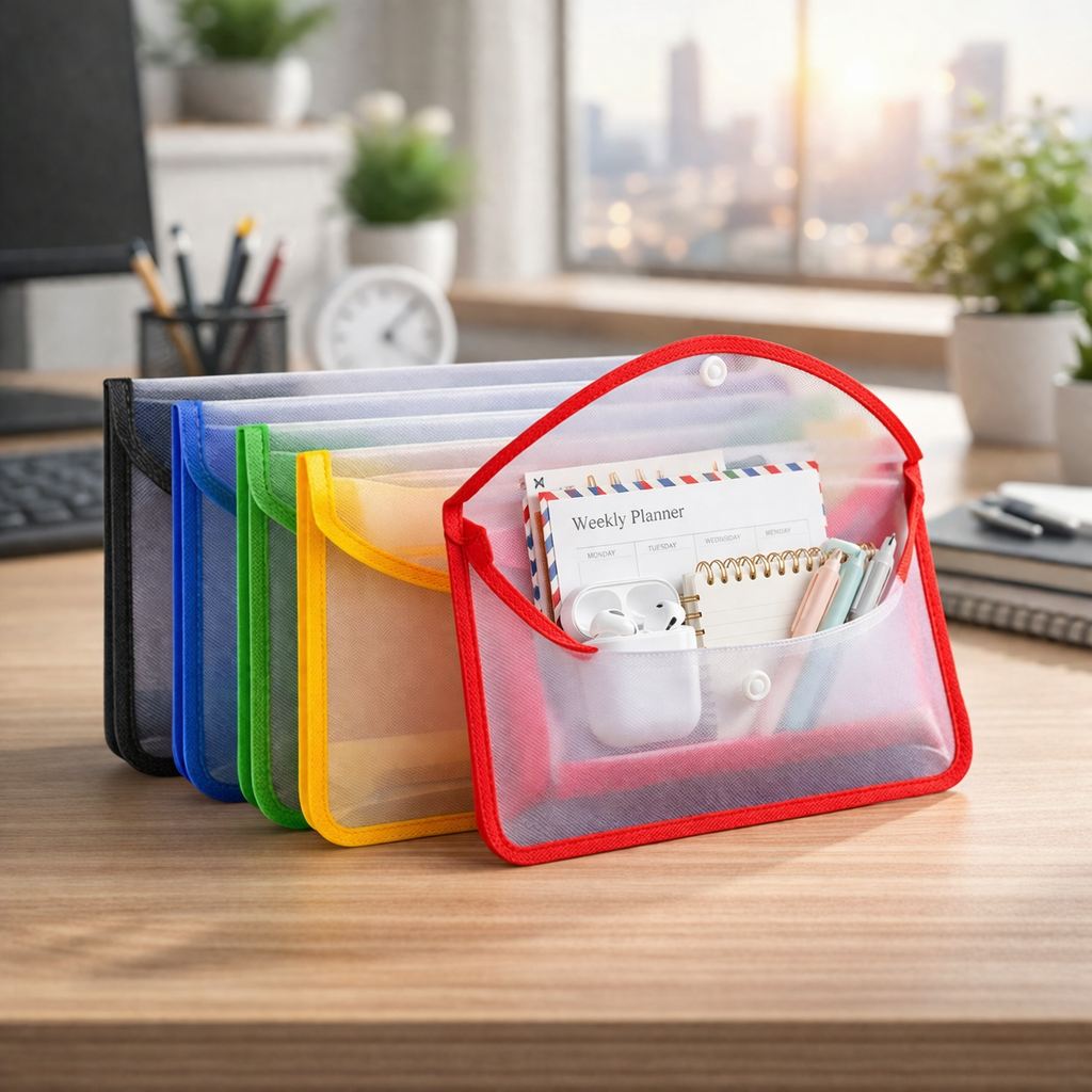 Cheque Book Gote Bag Button Folder - A5 Size