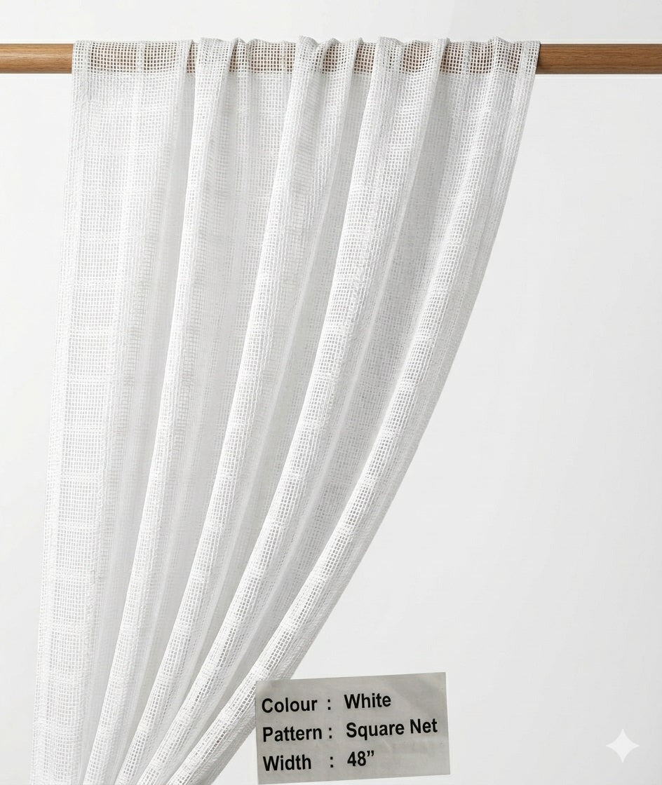 Polyester Net for Hospital Curtains - White Color
