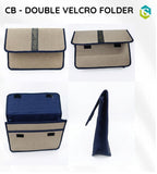Double Velcro Jute Folder | Jute Document Folder with Zipper
