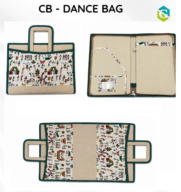 Corporate Gifting Jute Folder with Zip | Dance Printed Jute Bag Folder