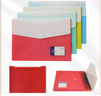 Double Pocket Transparent File Folder PP Material A4 Size Single Button Closure