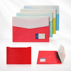 Deluxe My Clear Bag Folder - Double Pocket & Single Button Closure