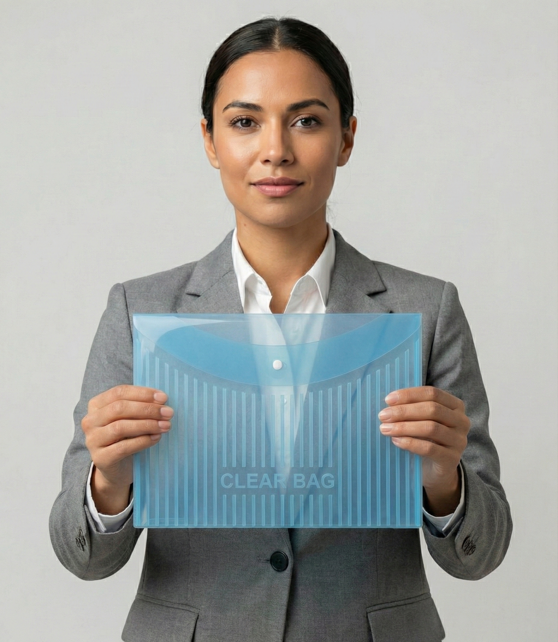 Transparent My Clear Bag Lining Print - Button File Folders Document Organizer