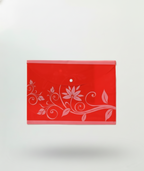 Opaque Button File Folders A4 Size with Leaf Print