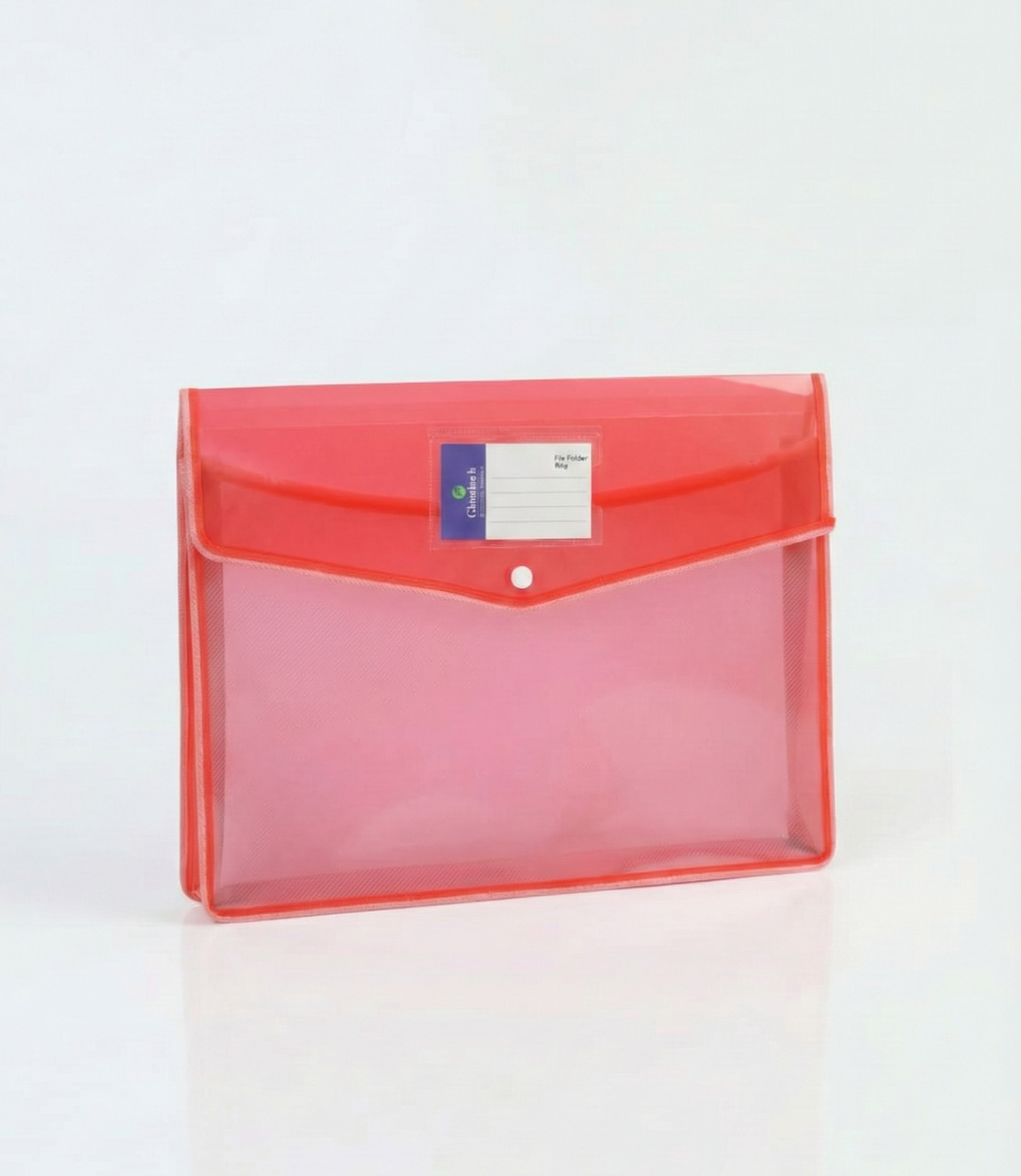 Plastic Button Bag Transparent Document Storage Organizer