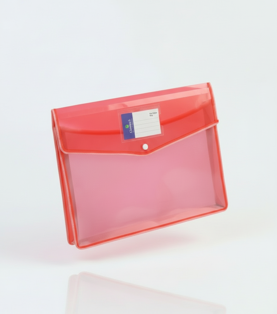 Plastic Button Bag Transparent Document Storage Organizer