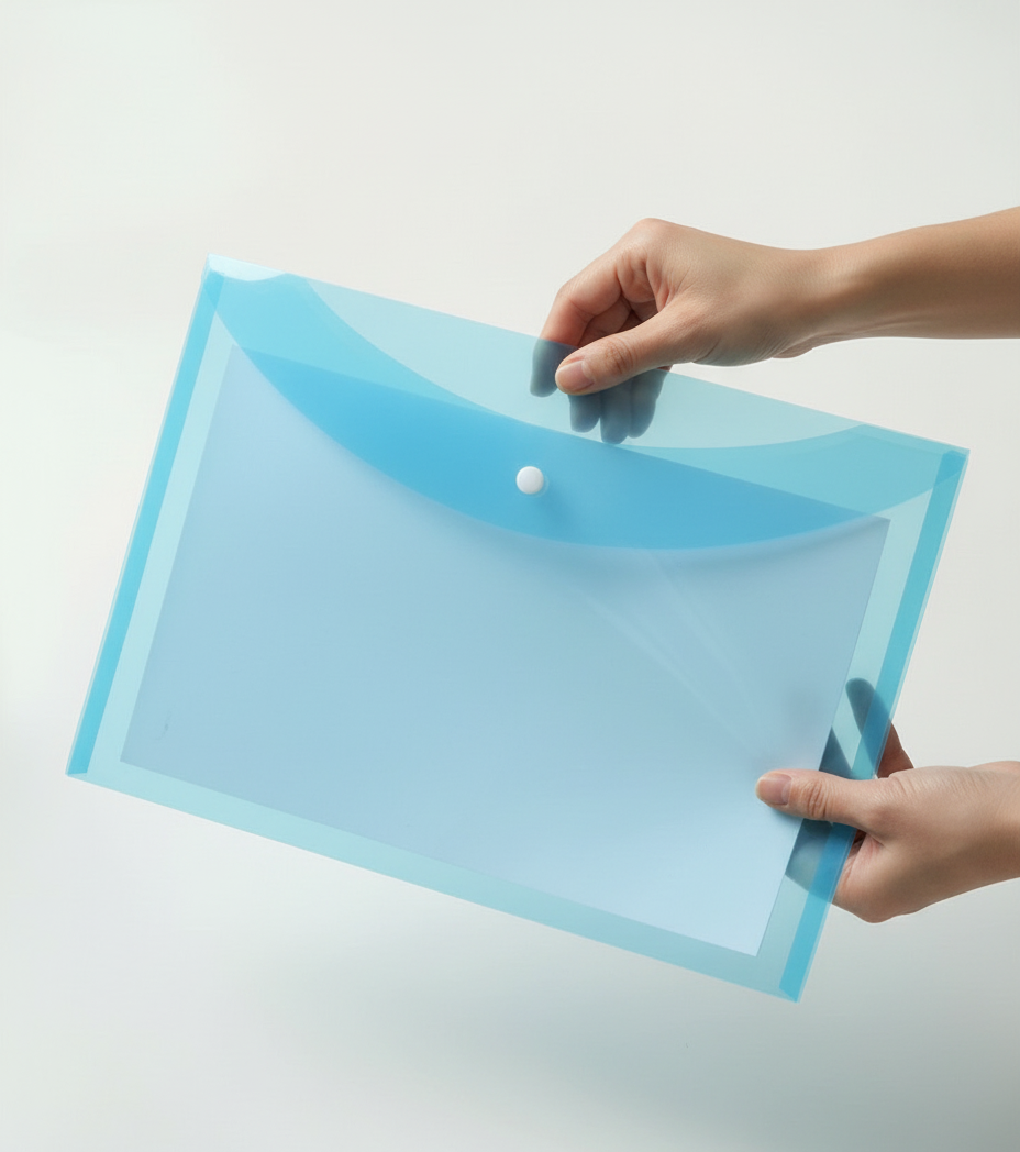 Transparent Plastic Folder A4 Size Clear Document Organizer