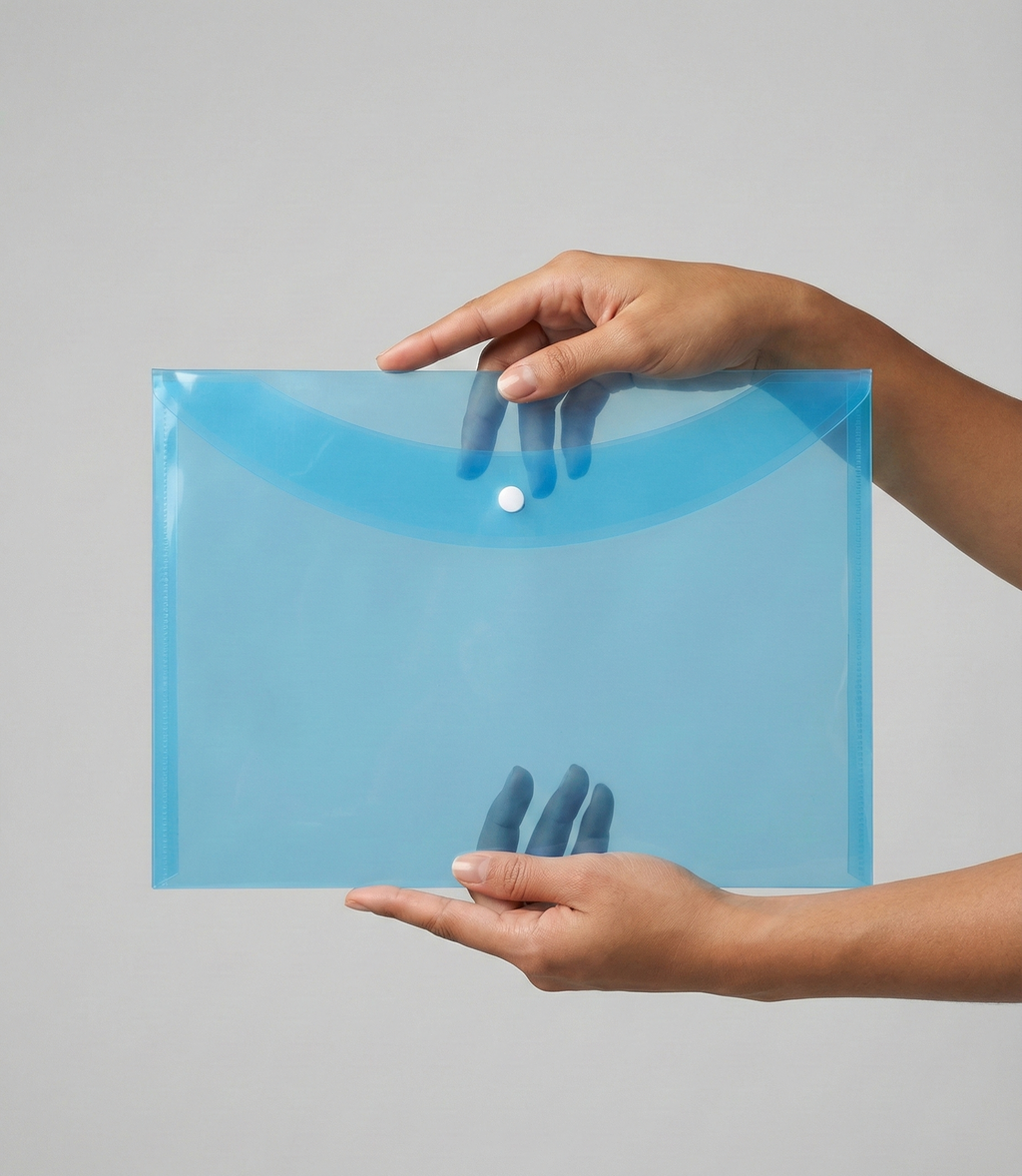 Transparent Plastic Folder A4 Size Clear Document Organizer