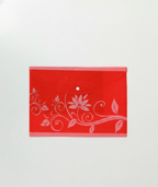 Opaque Button File Folders A4 Size with Leaf Print