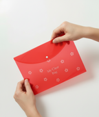 Plastic Button File Folder A4 Size PP Material Transparent Durable Office Document Organizer