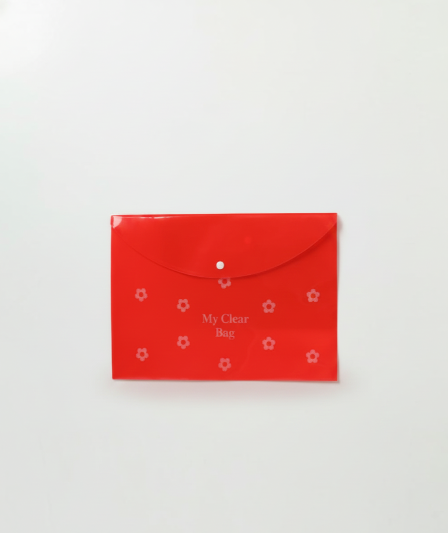 Plastic Button File Folder A4 Size PP Material Transparent Durable Office Document Organizer