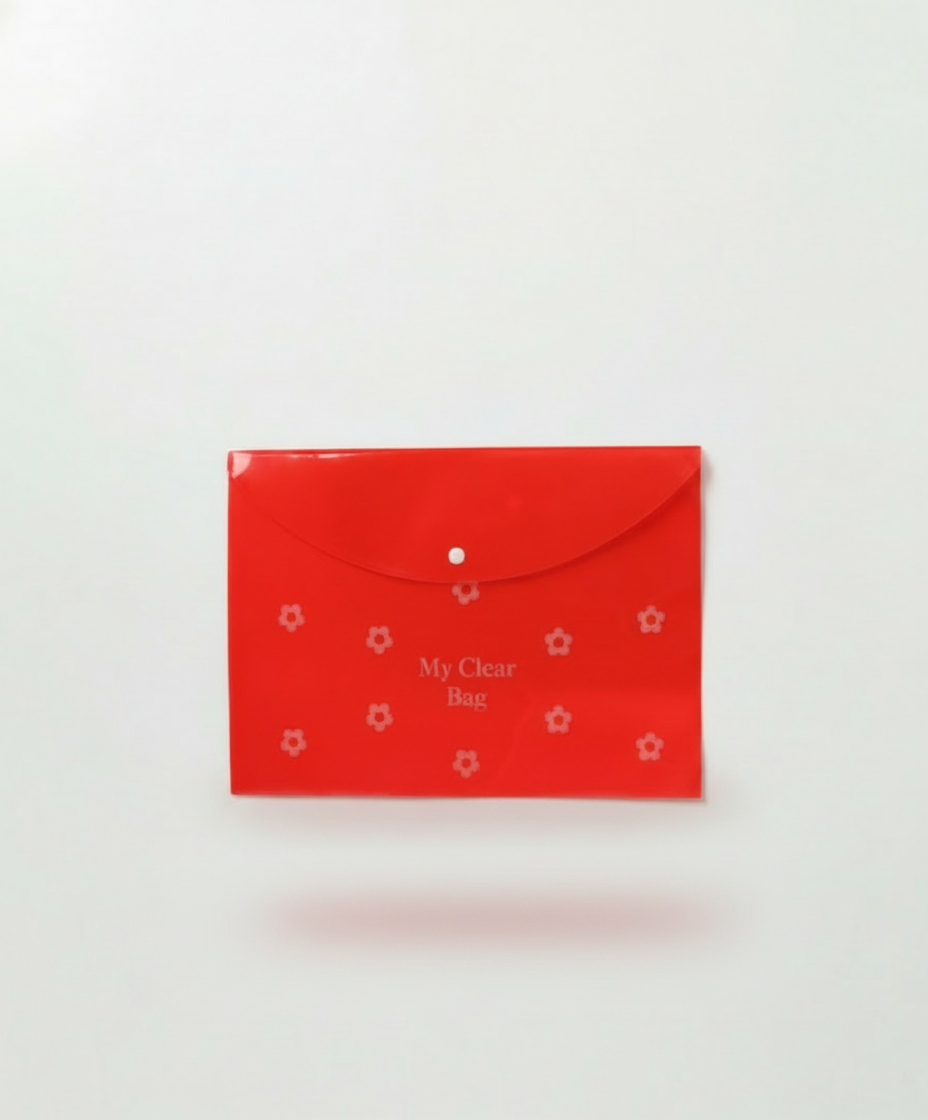 Plastic Button File Folder A4 Size PP Material Transparent Durable Office Document Organizer