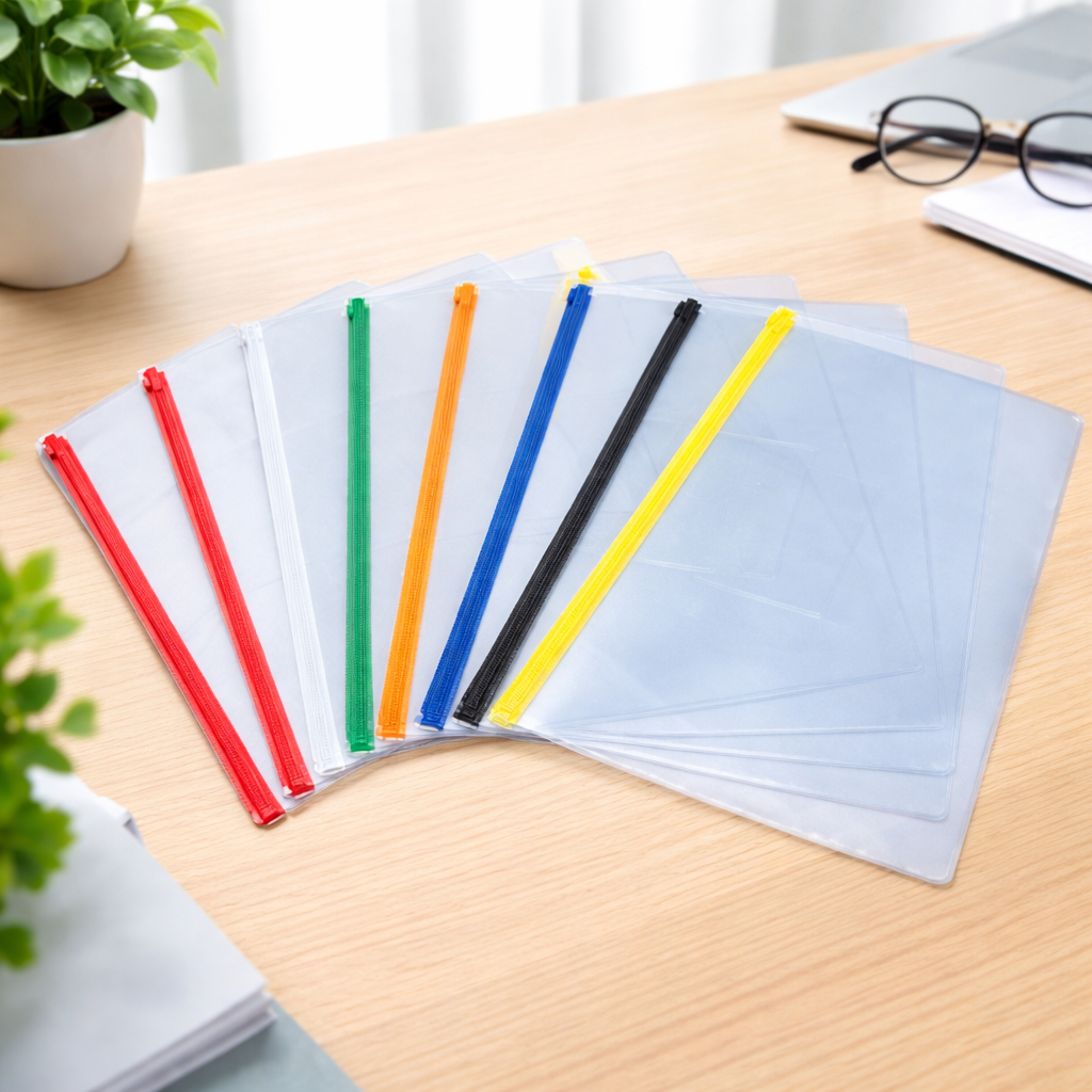 Transparent Plastic Stick Files A4 Size Durable Document Holders