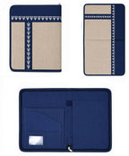 Blue Jute Pasting Folder with Zip Closure for Office Use