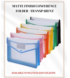Matte Finish Plastic Conference Folder A4 Size Transparent Document Organizer