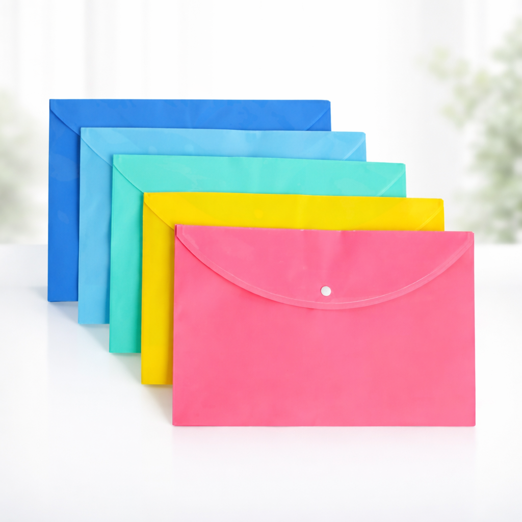 Opaque Plastic Folder Single Pocket A4 Size Durable Office Document Organizer