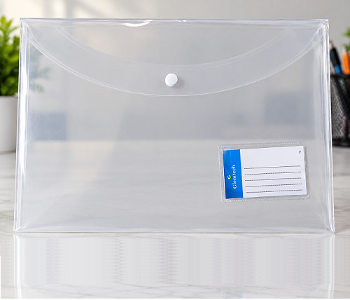 Transparent My Clear Bag Folder (Pack of 10 Pcs) with Single Pocket (MCB-235)