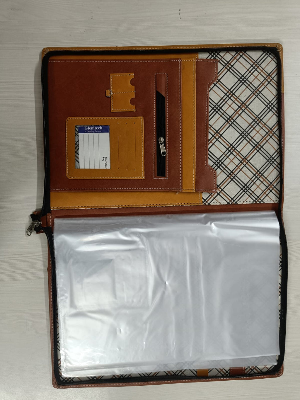 Genuine Leather Chain Portfolio Folder (Pack of 1) – Secure Executive Document Holder