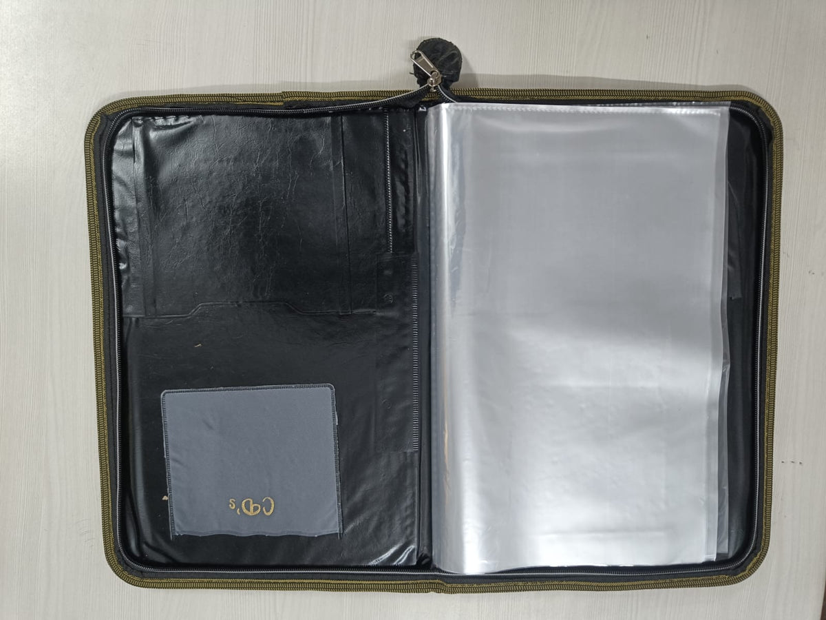 Premium Executive Leather Chain Folder FS Size (Pack of 1) | Slim Office Portfolio