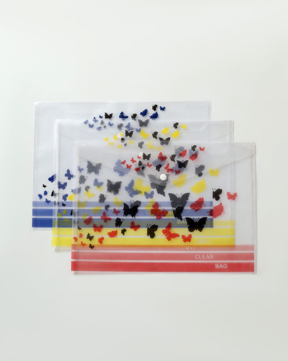 My Clear Bag Plastic File Folders A4 Size Butterfly Print