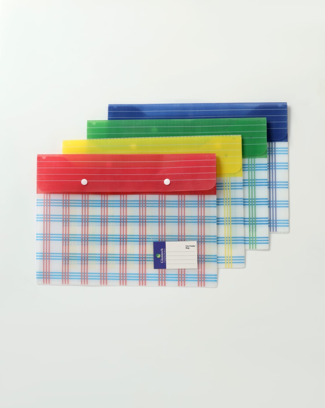 My Clear Bag File Folders Single Pocket Double Button A4 Size Transparent